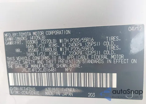 2012 Scion Xb z USA, uszkodzony, nr VIN JTLZE4FE2CJ016481
